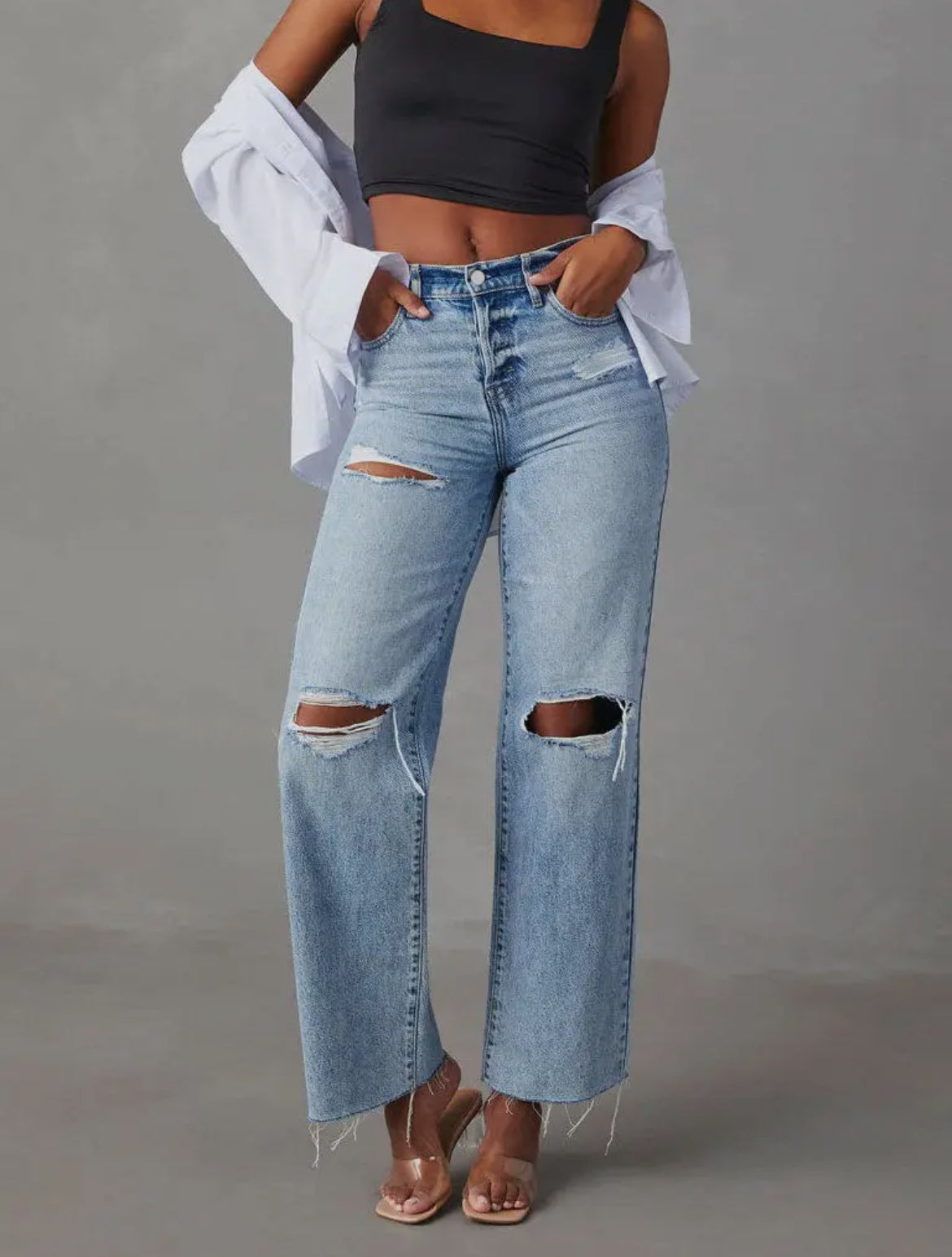 Distressed Mom Jeans