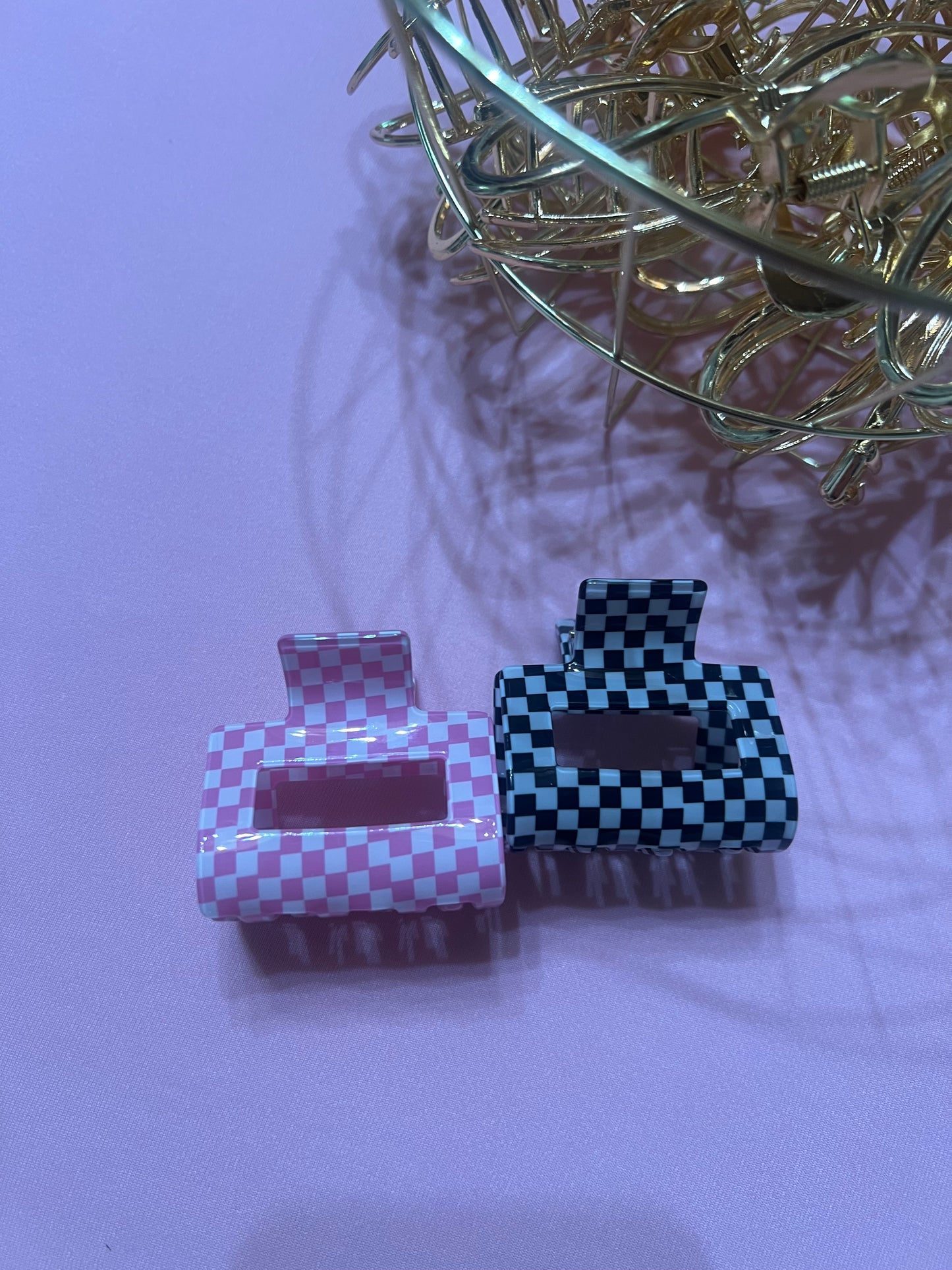 Mini Checkered Claw Clips