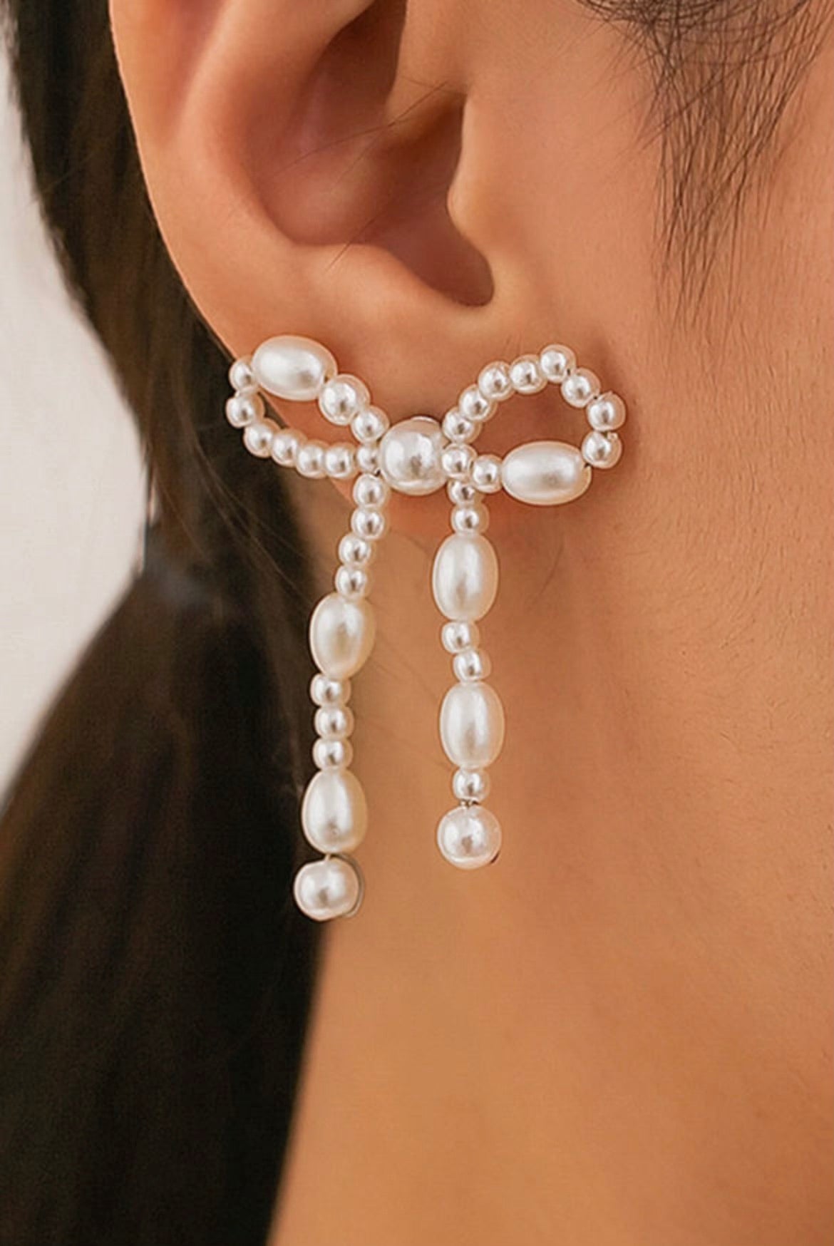 Pearl Bow Earrings