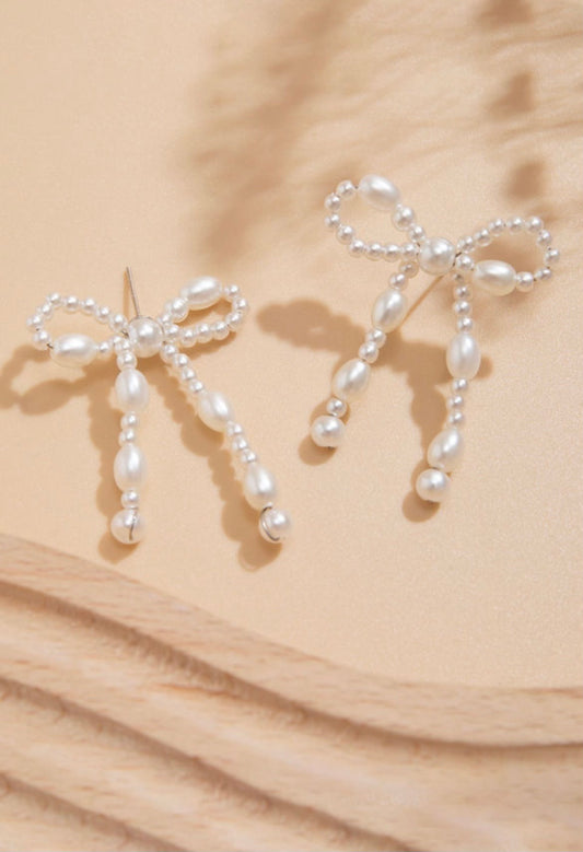 Pearl Bow Earrings